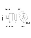 [ISKRIA1212] Alternator Mahle MG74  14V - 95 A