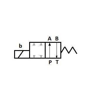 [DKWK 80 300 005 B] Verdeler 4/2. P - A  verbonden    B - T  verbonden. 12V