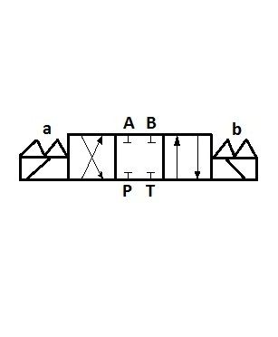 [DKWK 80 300 054 K] Verdeler 4/3. P - A - B -  T  gesloten. 24V
