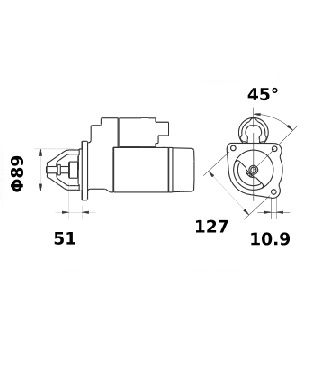 [ISKRIS1056] Reductiestarter Mahle MS486  4,2 Kw - 12V - 10T