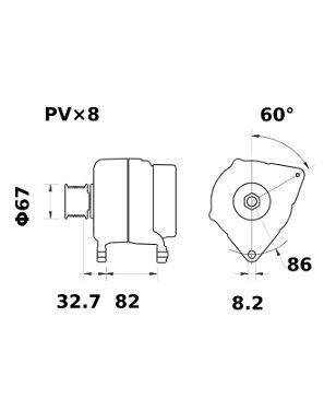 [ISKRIA1225] Alternator Mahle MG443  14V - 120 A