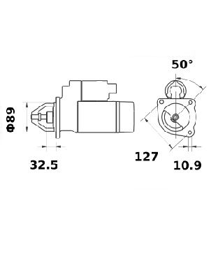 [ISKRIS1377] Reductiestarter Mahle MS21 3,2 Kw -  12V - 10T