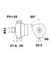 [ISKRIA1301] Alternator Mahle MG35  14V - 200 A