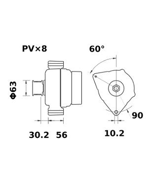 [ISKRIA1412] Alternator Mahle MG36  14V - 150 A
