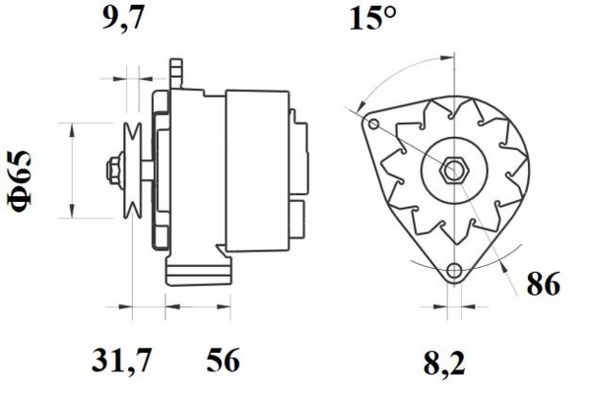[ISKRIA0299] Alternator Mahle MG395  14V - 55 A