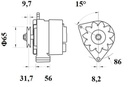 [ISKRIA0299] Alternator Mahle MG395  14V - 55 A