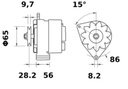 [ISKRIA0297] Alternator Mahle MG318  14V - 55 A