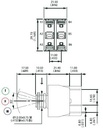 [DKWK 80 305 629 H] Dubbele tuimelschakelaar 3 standen - terug center - off - terug centerr