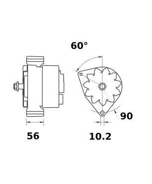 [ISKRIA1022] Alternator Mahle MG563  14V - 45 A