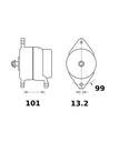 [ISKRIA1169] Alternator Mahle MG575  14V - 150 A