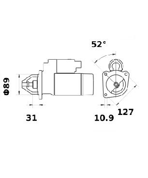 [ISKRIS1254] Reductiestarter Mahle MS65  4,0 Kw - 12V - 9T