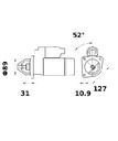 [ISKRIS1254] Reductiestarter Mahle MS65  4,0 Kw - 12V - 9T