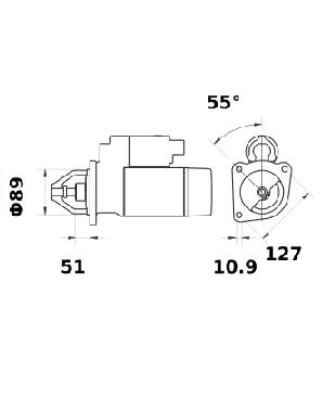 [ISKRIS1070] Reductiestarter Mahle MS110  4,2 Kw - 12V - 10T