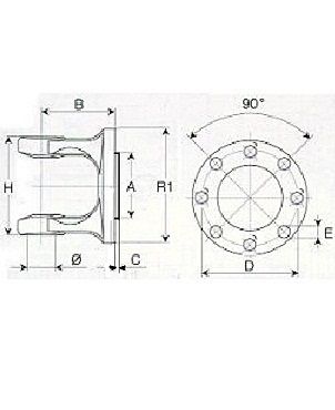 [BOND220057451] Flensgaffel 8 gaten