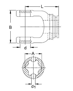 [WALT12.38.02] Gaffel voor buis 37,0 x 51,0 (serie S4)