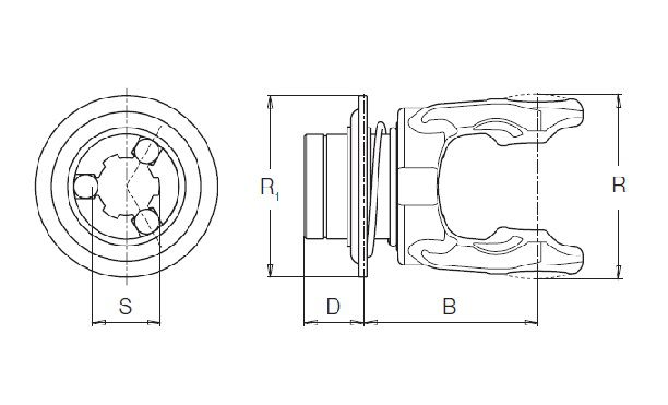[BOND572090461] Gaffel met snelsluiting 1.3/4" - 6