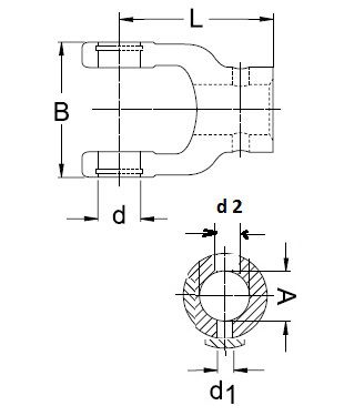 [WALT10.22.284] Gaffel NG as 30 mm - gat 10 mm en 16 mm (voor Vicon)