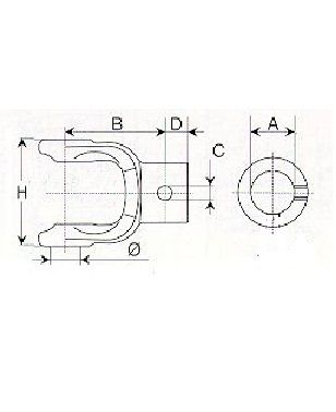 [BOND211024851] Gaffel met spanstift 10 as 30 mm