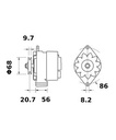 [ISKRIA0583] Alternator Mahle MG217  14V - 65 A
