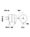 [ISKRIA0898] Alternator Mahle MG381  14V - 90 A