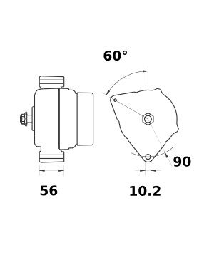 [ISKRIA1031] Alternator Mahle MG570  28V - 80 A