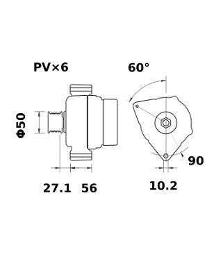 [ISKRIA1043] Alternator Mahle MG2  14V - 120 A