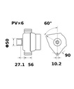 [ISKRIA1043] Alternator Mahle MG2  14V - 120 A