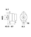 [ISKRIA1372] Alternator Mahle MG67  14V - 55 A