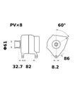 [ISKRIA1224] Alternator Mahle MG286  14V - 120 A