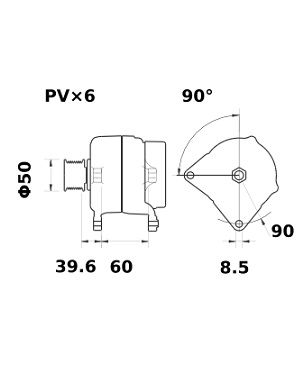 [ISKRIA1191] Alternator Mahle MG26  12V - 120 A