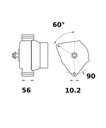 [ISKRIA1117] Alternator Mahle MG52  14V - 150 A
