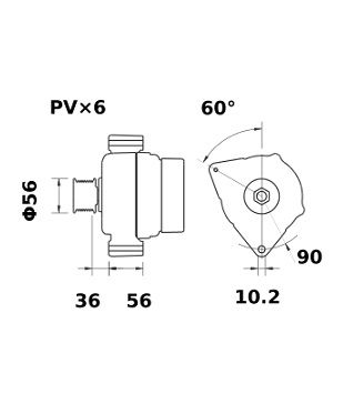 [ISKRIA1110] Alternator Mahle MG574  14V - 120 A