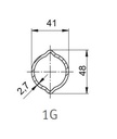 [WALT75.16.00L1400] Profielbuis  1G - 41,0 x 48,0 - lengte 1400mm