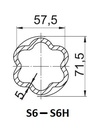 [WALT75.46.112L1400] Profielbuis S6 - 57,5 x 71,5 - lengte 1400mm