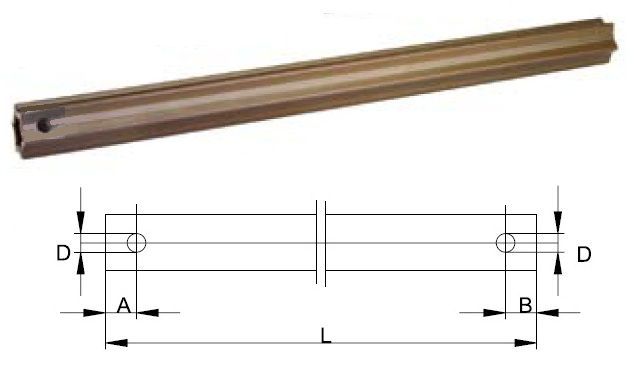 [WALT75.45.230L1400] Profielbuis S5H - 47,0 x 61,0 - lengte 1400mm - gehard