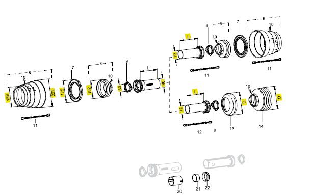 [WALT82.83.14] Loopring SD25 buiten Ø 175 mm