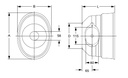 [WALT82.76] Kap machinezijde 280 x 200 lengte 210mm met montage opening en rubber verlenging
