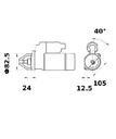 [ISKRIS0707] Starter Mahle MS338  3,6 Kw - 12V - 9T - Links draaiend