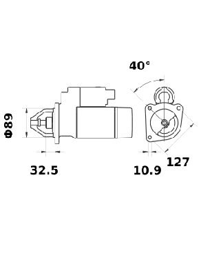 [ISKRIS0411] Starter Iskra  3,0 Kw - 12V - 10T - (met reductie zie IS1098-IS1159-IS1378)