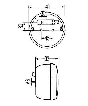 [HELL2NE001423-011] Mistachterlicht - 21 w BA15S - Ø 140 - rood
