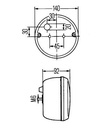 [HELL2NE001423-011] Mistachterlicht - 21 w BA15S - Ø 140 - rood