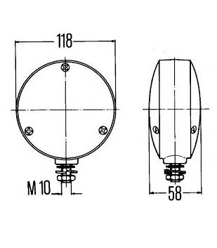 [HELL2BA003022-001] Knipperlamp - ba15s - 21w - Ø 118