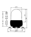 [AEBB525M-12V] Draailicht - oranje - 12 volt - magnetische bevestiging