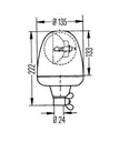 [HELL2RL006846-001] Draailicht - oranje - 12 volt - buisbevestiging