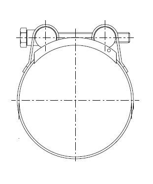 [ABAARB 122-130] Slangklem 25 mm - voor Ø Min 122 mm - Max 130 mm