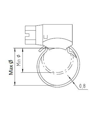 [ABAA9G.22.32] Slangklem 9 mm - voor Ø Min 20 mm - Max 32 mm