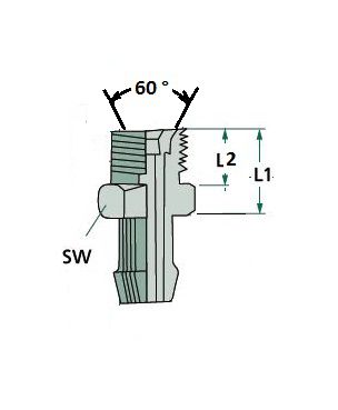 [COHN8054.0800] Nippel mannelijk 3/8" BSP - kegel 60° -  slang binnen Ø 9 en 10 mm