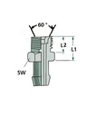 [COHN8054.0600] Nippel mannelijk 1/4" BSP - kegel 60° -  slang binnen Ø 7 en 8 mm