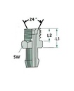 [COHN8051.0600] Nippel mannelijk M14 x1,5 - kegel 24° -  slang binnen Ø 7 en 8 mm