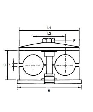 [FLEX3930-22-18] Dubbele buisklem met bovenplaat Ø 18 mm